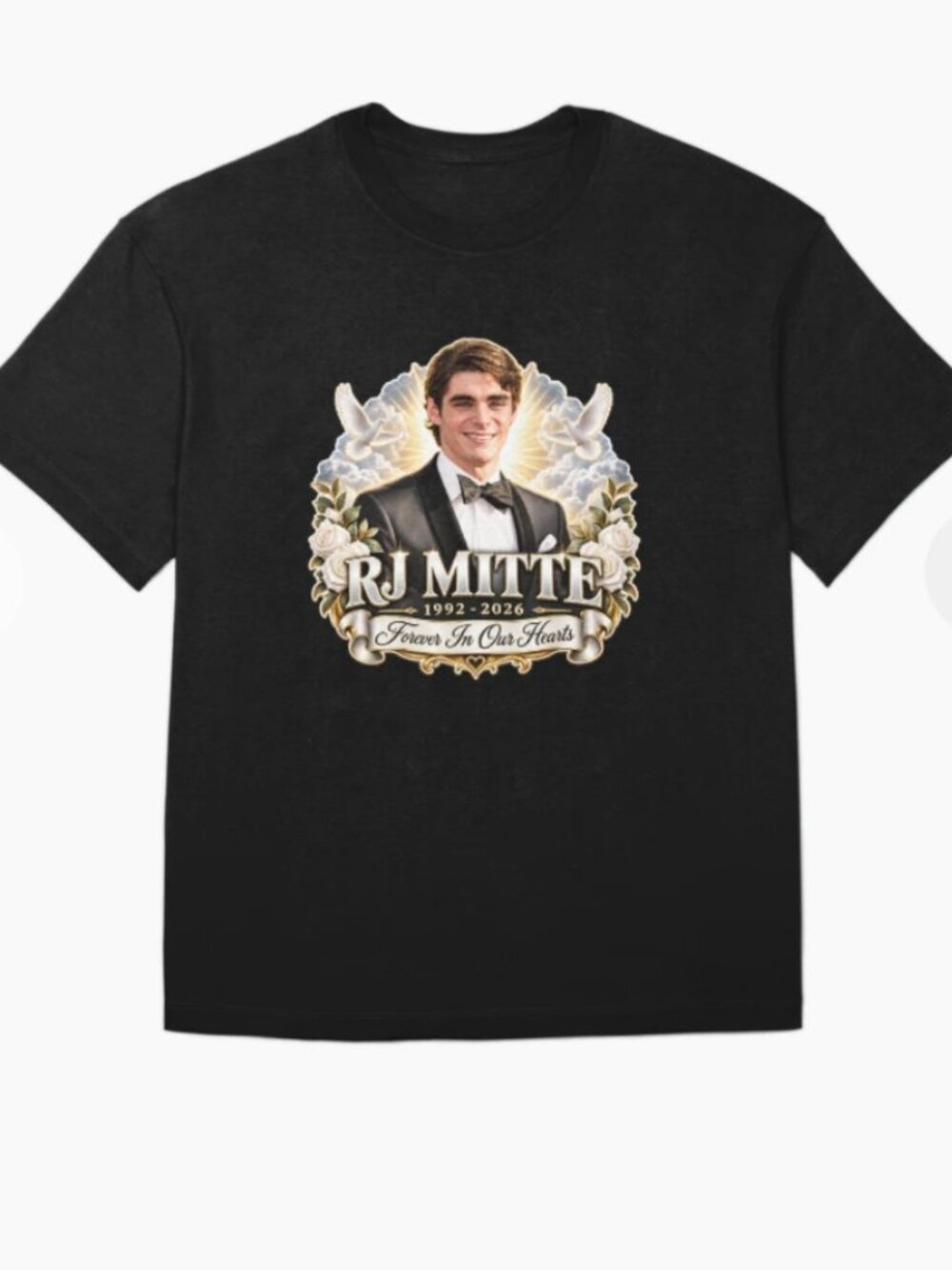 RJ Mitte Memorial Tribute Forever In Our Hearts Oversized T-Shirt